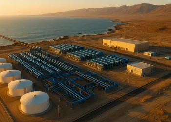 Inauguración de la obra que transporta agua del océano a las minas de cobre en Chile
