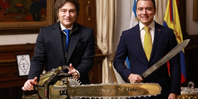 Milei se encontró con Noboa en Ecuador para firmar acuerdos bilaterales